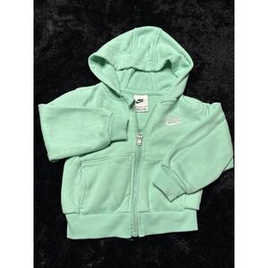 Nike Girls Mint Green Full Zip Hoodie‎ Size 2T Long Sleeve